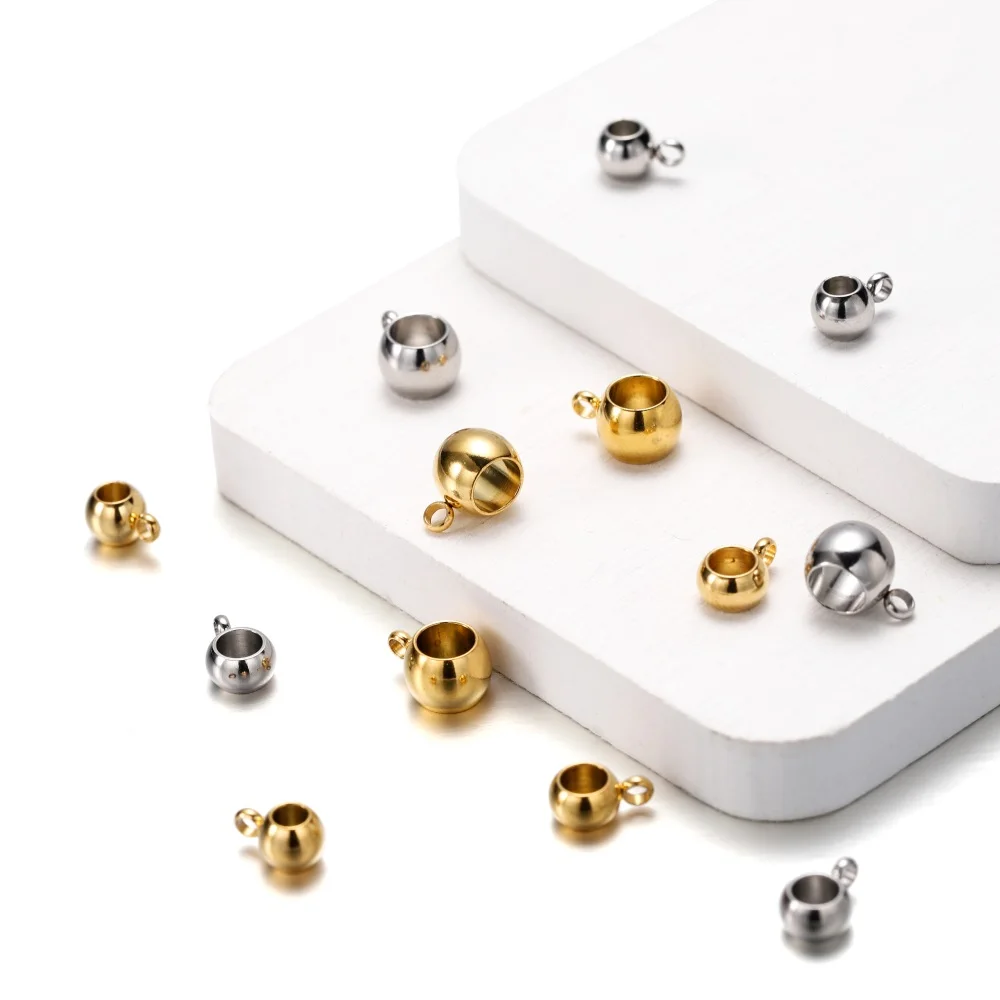 

20Pcs/Lot Hole 3 4 5mm Stainless Steel Gold Charm Pendant Connectors Bracelet Beads For DIY Necklace Jewelry Making Accessories