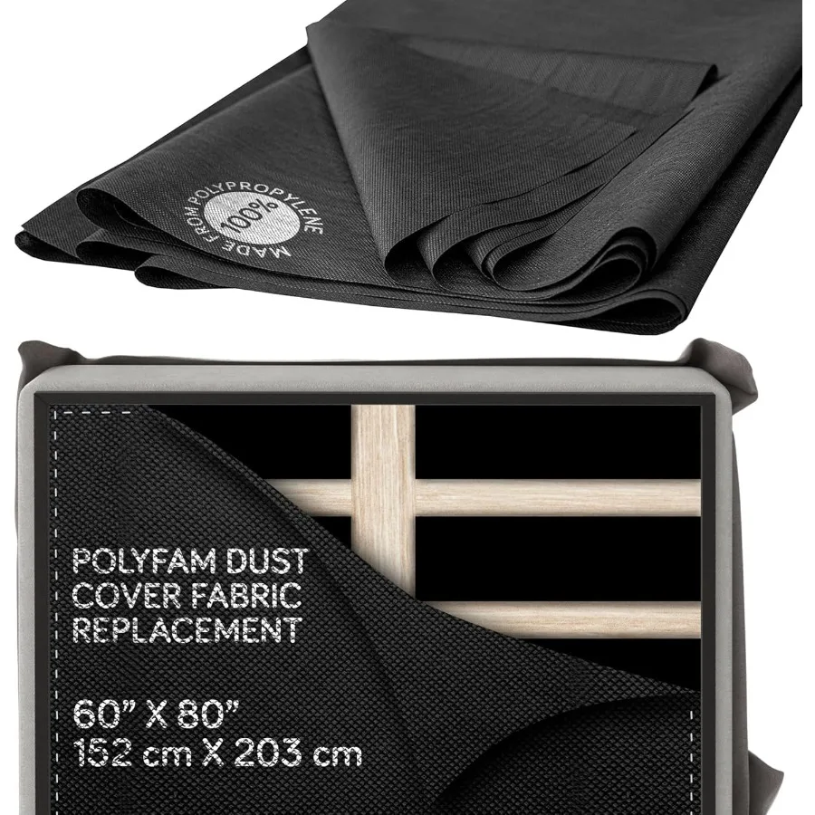 

Bed Dust Cover for Mattress Box Spring or Foundation Replacement Cambric Fabric for Bottom of Bed Frame Full Queen Size 60 x 80