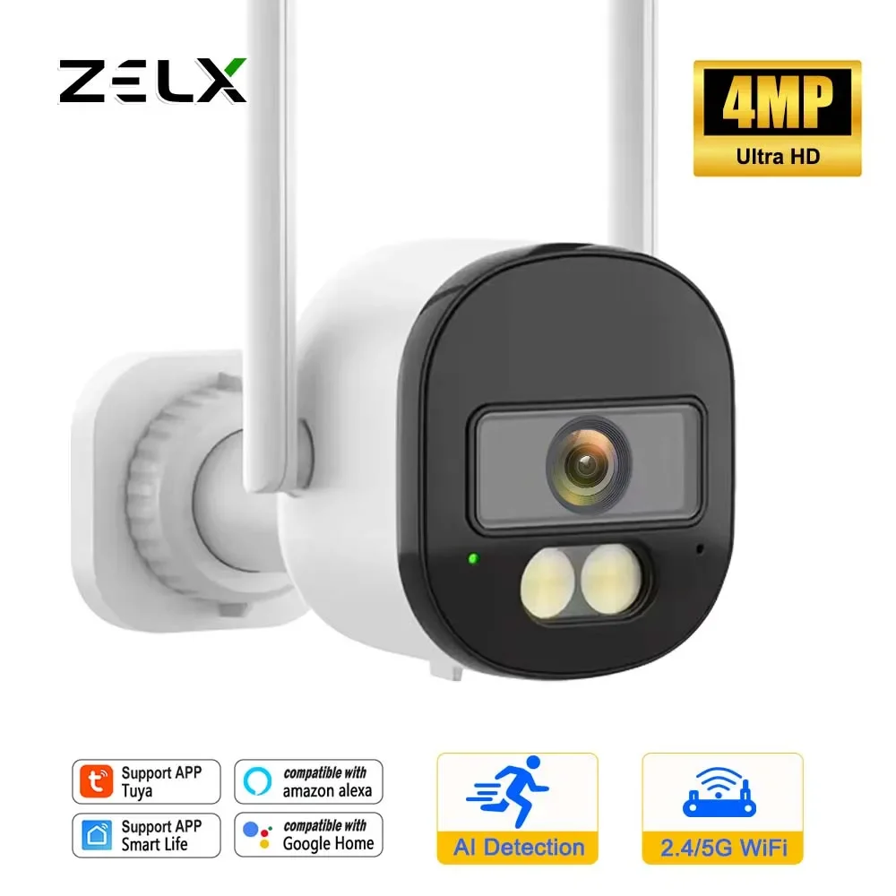 

2K 4MP IP Camera 2.4G/5G WiFi Indoor/Outdoor Video Surveillance Full Color Night Mini CCTV Smart Life Alexa