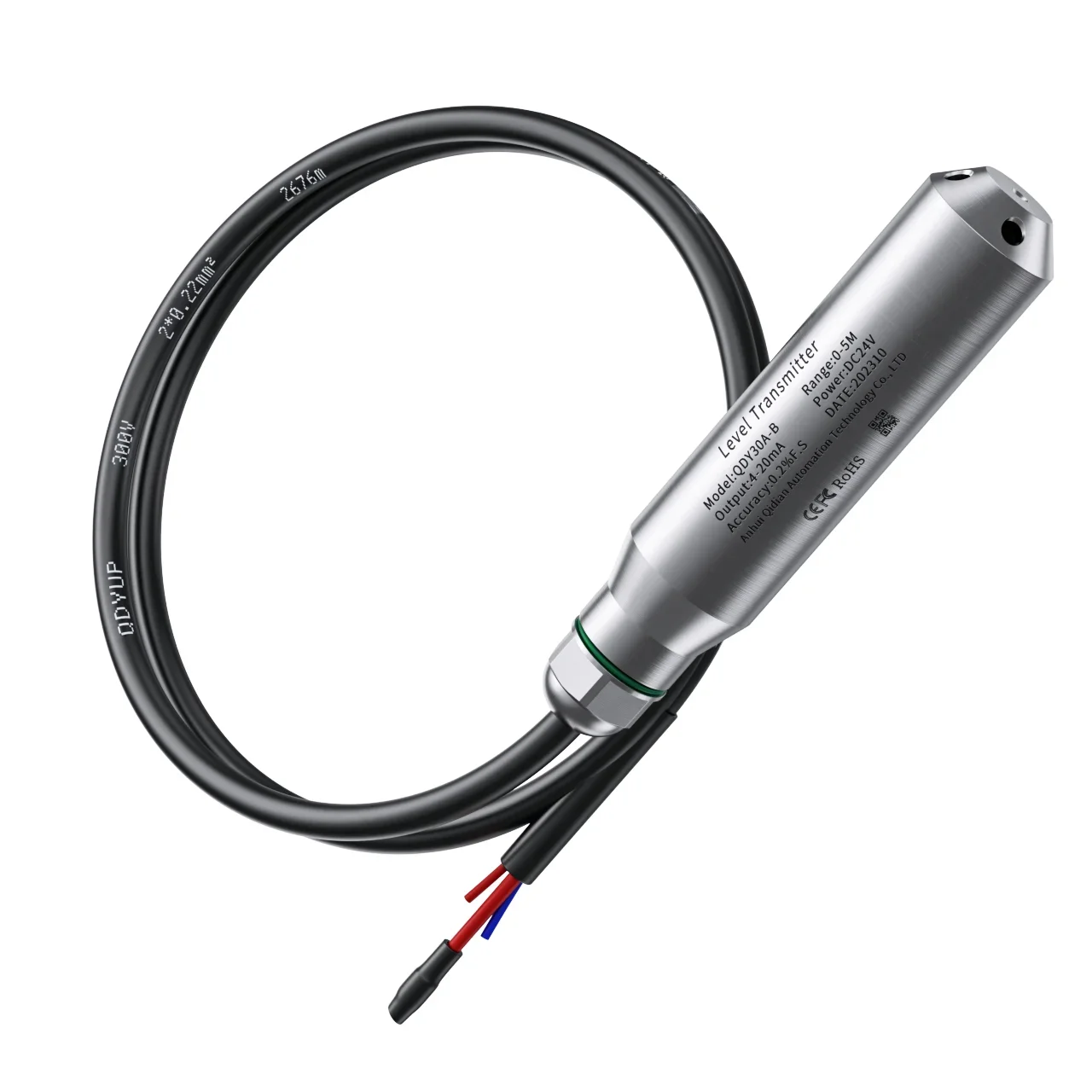 New-Type Liquid Water Oil Fuel Diesel Tank Level Sensor 1M 2M 3M 4M 5M to 4-20mA RS485 0-10V 0-5V Submersible Level Transmitter