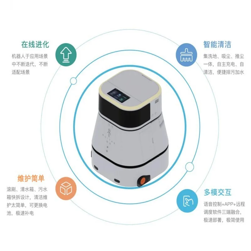 Multifunctional suction and sweeping integrated industrial shopping mall station sweeping and mopping machine