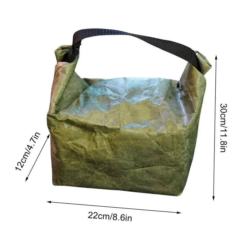 Durable Insulated Thermal Paper Bag Snack Cooler Picnic Container Dupond Paper Lunch Bag Reusable Box Sack