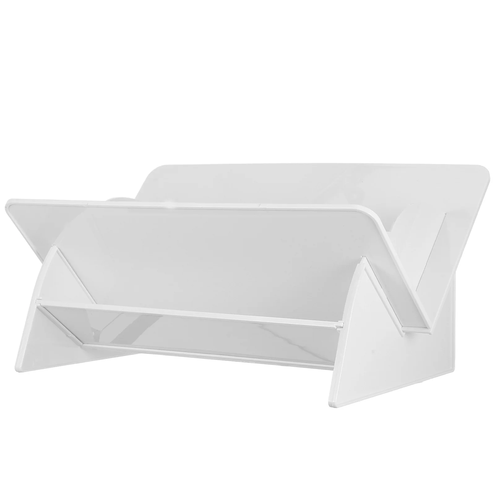 

Small Desktop Bookshelf Storage Box V-Shaped Structure Organizer Stable Multipurpose Storage Rack for Home Use