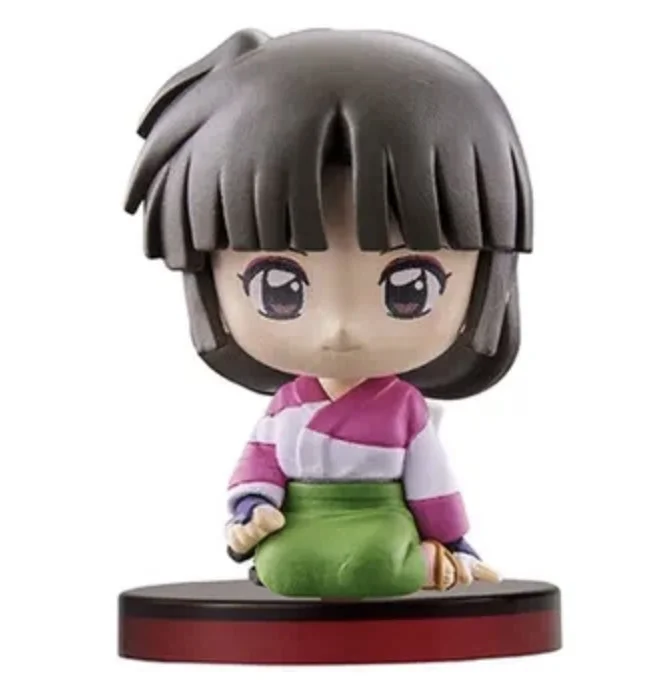 Japanese Genuine Gacha Scale Model Inuyasha Sitting Position Sango Kikyo Cute Tabletop Decoration Action Figure Toys