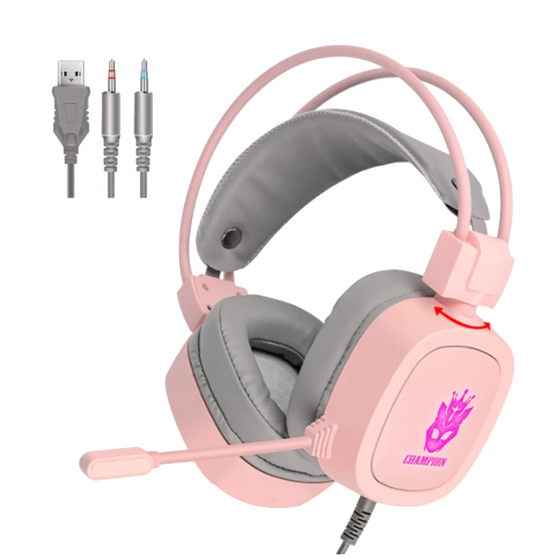 

Gaming Headset 3.5Mm Wired Headset RGB Light Game Headphones Noise Cancelling With Microphone For Laptop