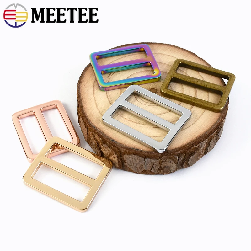 10/20Pcs 13-50mm Bag Strap Metal Buckles Slider Tri-Glide Ring Buckle Adjuster Webbing Belt Hooks Clasp DIY Hardware Accessories