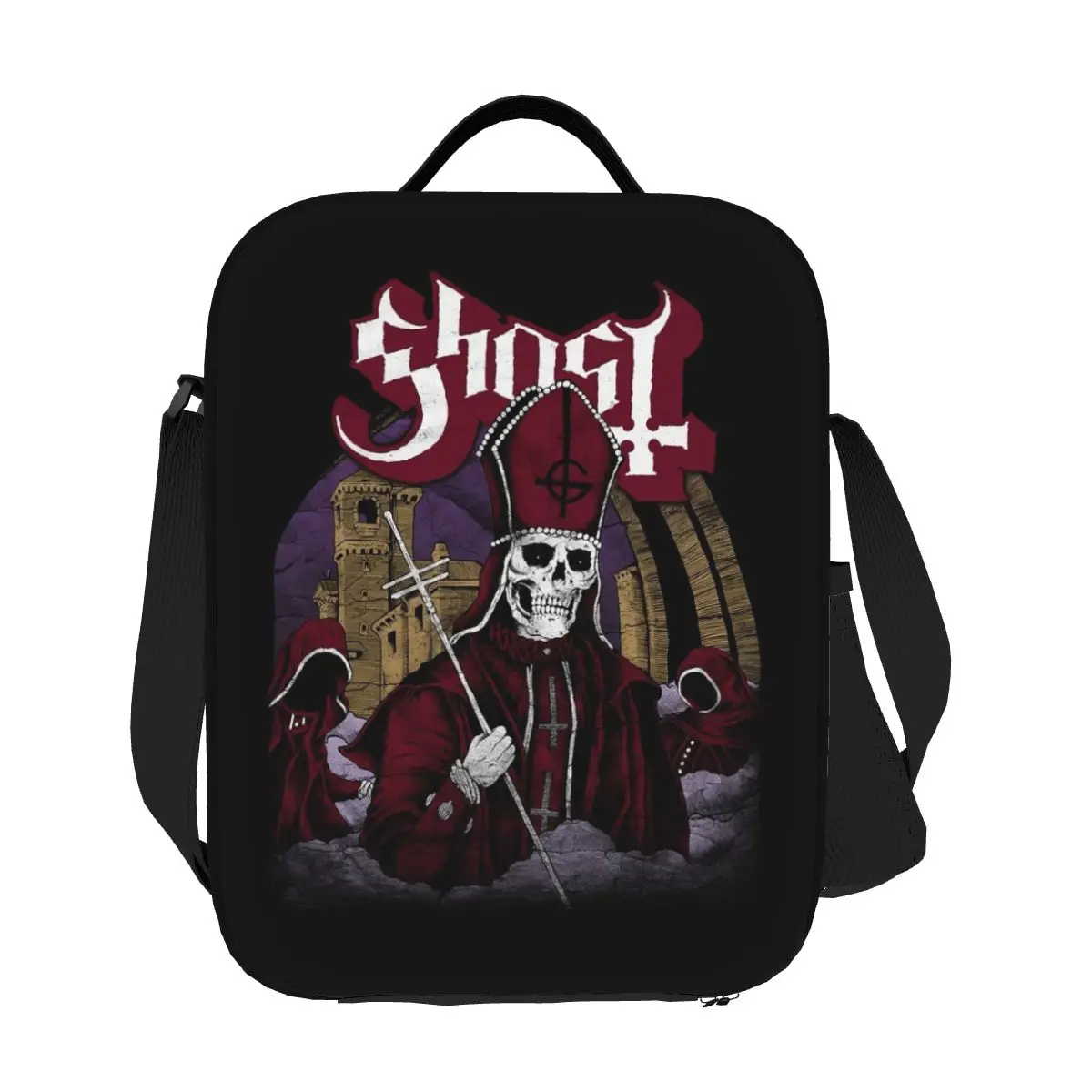 

Пользовательские Impera Maestro Ghost Heavy Metal Rock Band Изолированные сумки для обеда для женщин Портативный термохолодильник для еды Ланч-бокс для путешествий