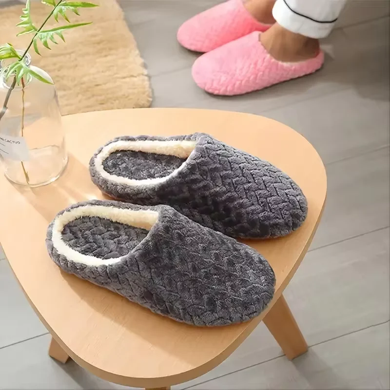 Unisex pluizige huispantoffels Zacht lichtgewicht antislip Comfortabele binnenslippers voor de herfst en winter