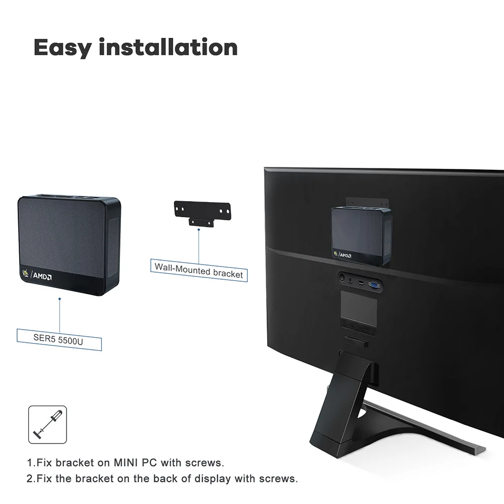 Beelink Mini PC SER 5 SER5 MAX AMD Ryzen R7 7735HS R5 5500U Desktop Gaming Computer WiFi 6 1000M M.2 2280 NVMe SSD 4K 60Hz
