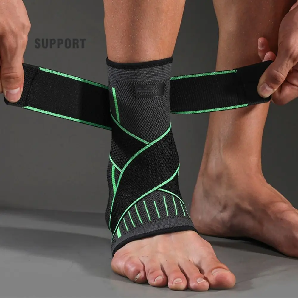 Nylon Ankle Support Elastic Black Green Orange Ankle Brace Adjustable Comfortable Ankle Compression Support Unisex