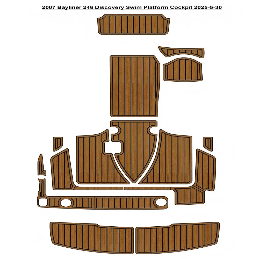 

2007 Bayliner 246 Discovery Swim Platform Cockpit Boat EVA Foam Faux Teak Deck Floor Mat Seadek MarineMat Style Self Adhesive