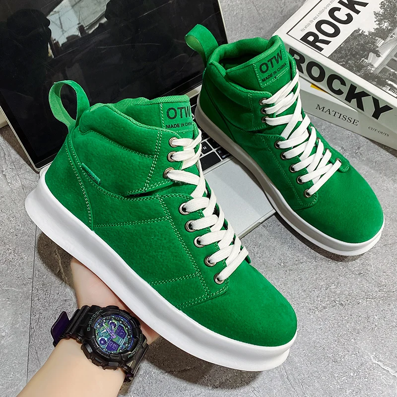 Original Men's Sneakers Brand Men Leather High-Top teenager Breathable Hip hop Vulcanized Shoe Zapatos Para Hombres