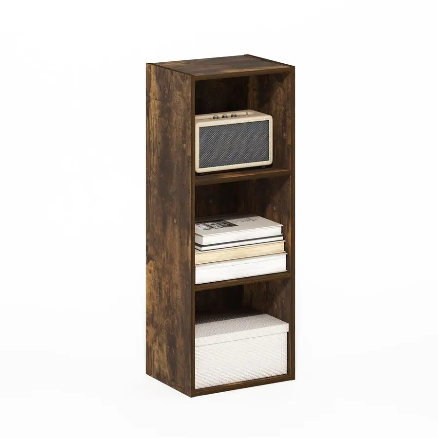 

Книжная полка PASIR, 3-ярусная, с открытыми полками, 9 x 12 x 32 дюйма, для гостиной, спальни, домашнего офиса, цвет янтарная сосна