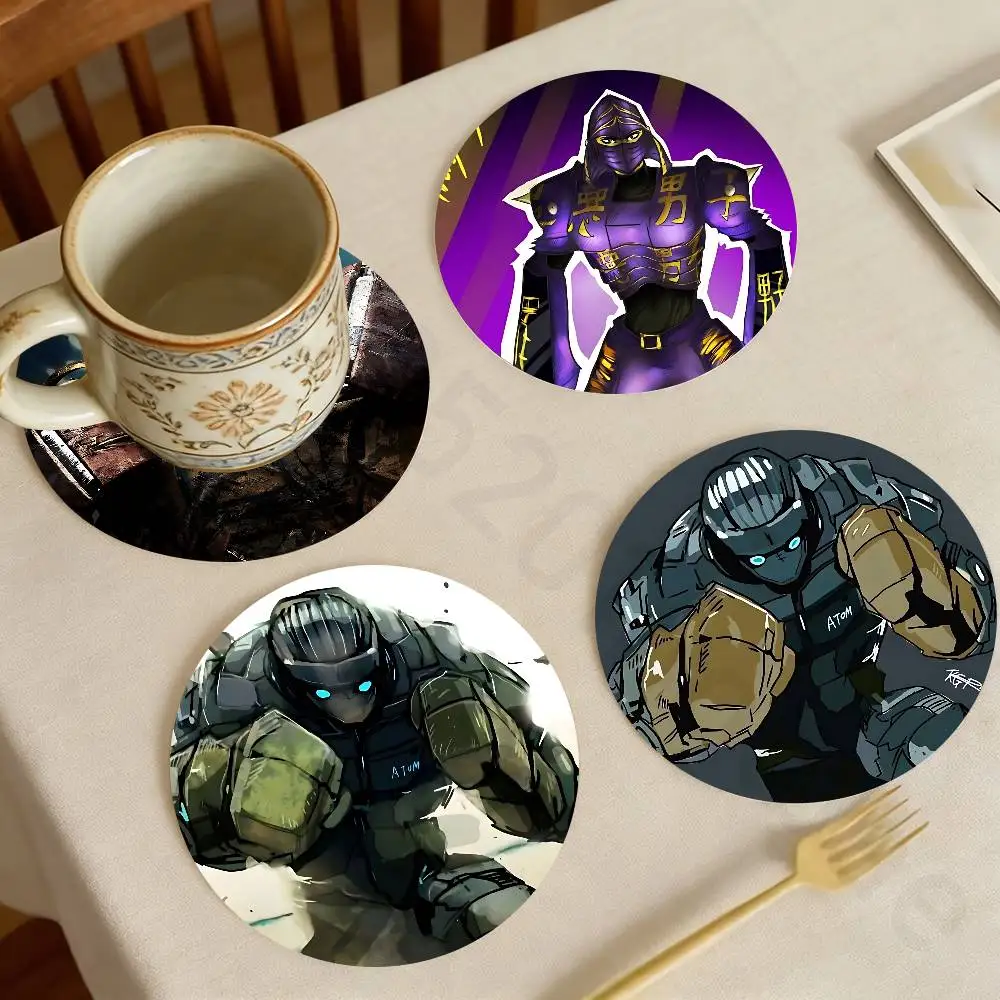 

N-Noisy Boy Real Steel Wooden Coaster Set Coffee Teacup Decoration Coffee Shop Beverage Shop Family Restaurant