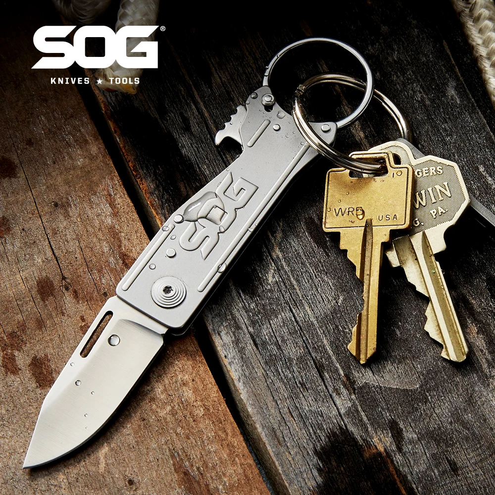 

SOG KeyTron Keychain Folding Knife- Convenient 1.8 Inch EDC Pocket Knife with Bottle Opener and Quick Thumb Release (KT1001-CP)