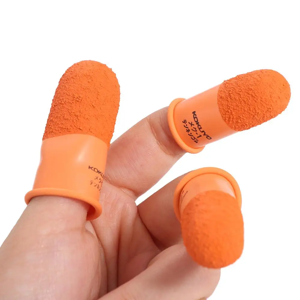 Multi-purpose Non-slip Finger Cover Counting Natural Rubber Fingertips Protector Gloves Reusable Anti-static Orange Finger Cots