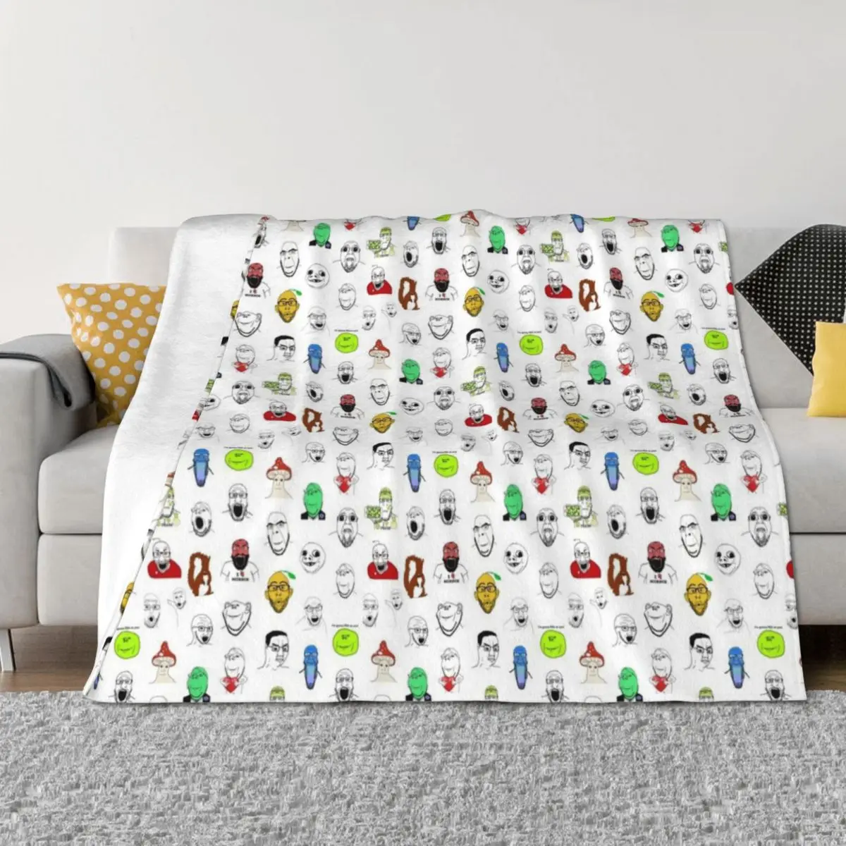 

Soyjak Collage Throw Blanket Thin For Baby Decoratives Softest Blankets