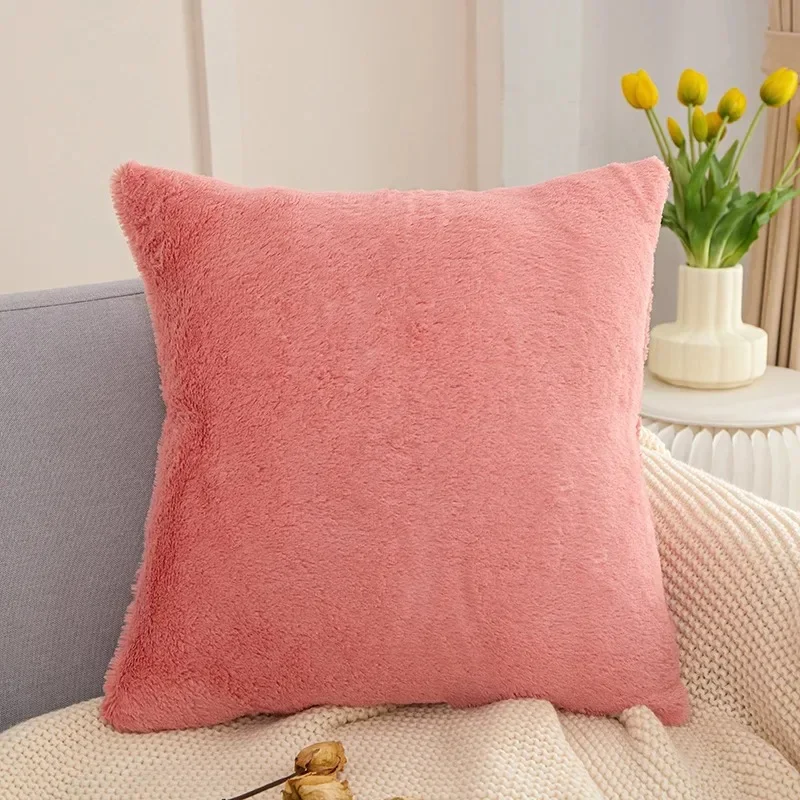 

45x45cm Home Decorations Bedside Sofa Plush Pillow Sets Ultra Soft Solid Color Thickened Cushion Pillow 쿠션 cojines boho