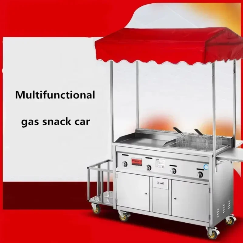 2024 new food trailer mobile snack driver pushes food baking tray, deep fryer, barbecue  mobile