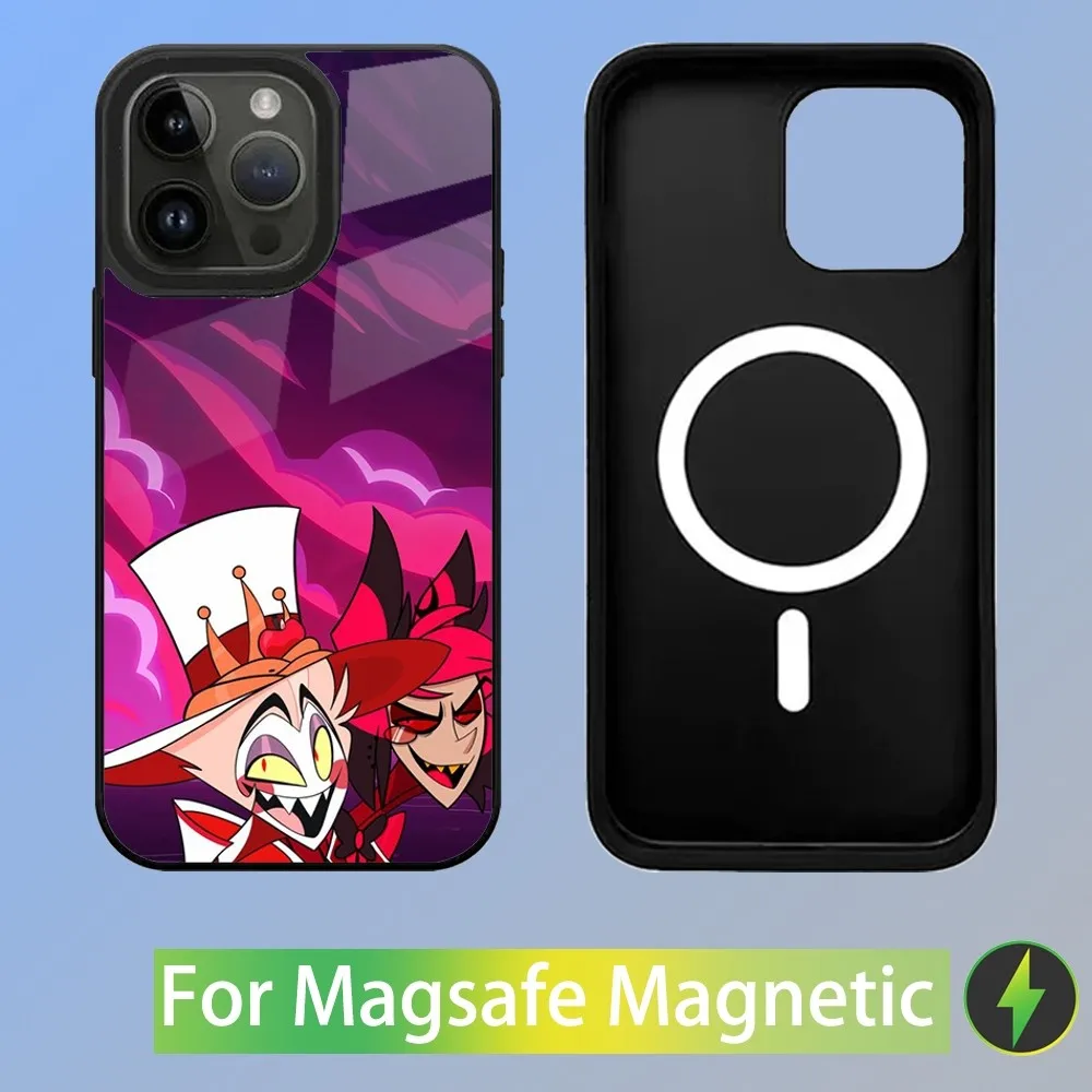 H-Hazbin Cartoon Hotel Phone Case For iPhone 15,14,13,12,11,Plus,Pro,Max Mini Magsafe Magnetic Wireless Charging