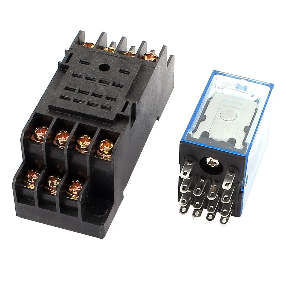 2026 New  AC 110/120V 14Pin 4PDT Electromagnetic Relays Set, 3 Pcs For DIN Rail Mount In Automation & Power Systems