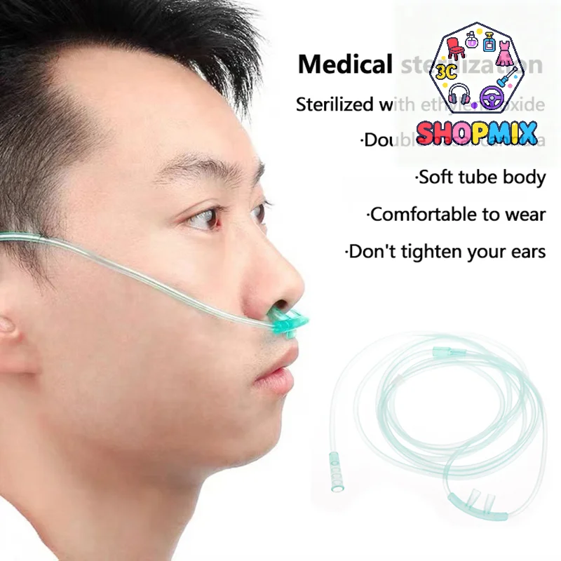 2 متر طرف مرن قنية الأكسجين الأنفية الناعمة يمكن التخلص منها قنية الأكسجين للبالغين/الخرطوم/أنبوب