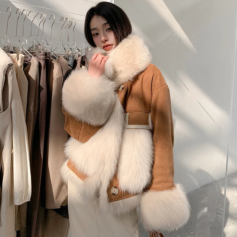 High Grade Women's Real Fur Jacket 2022 New Two-Faced Wear Fox Fur Coat Winter Warm Fur One Jacket Mujer Pelaje Pelz Jacke