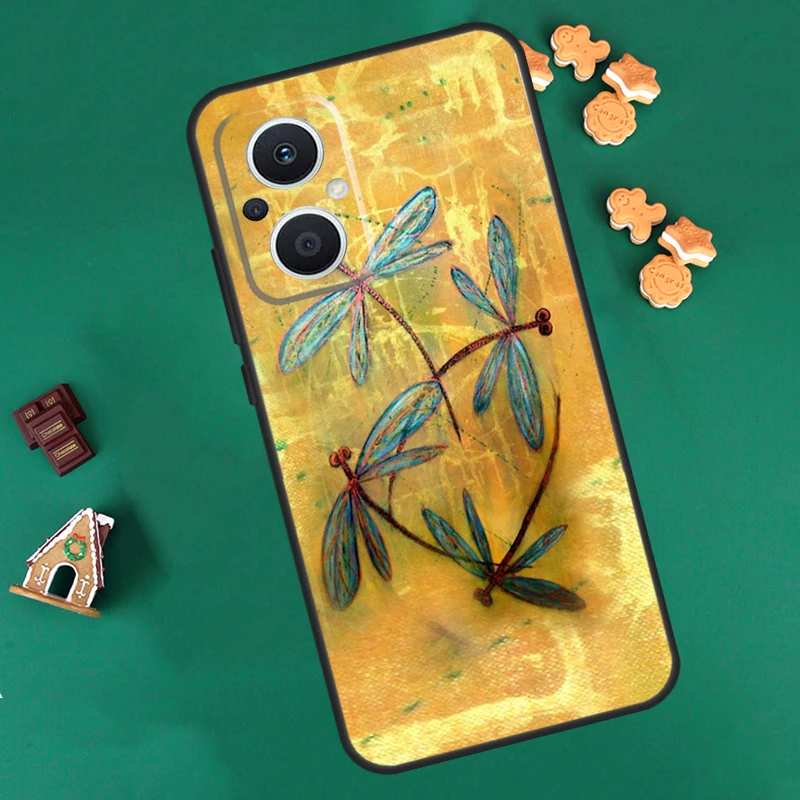 Dragonfly Insect Pattern Case For OPPO Reno 8 10 Pro 4Z 5Z 8T 4 5 6 7 Lite OPPO Find X6 Pro X3 X2 Neo X5 Lite Cover