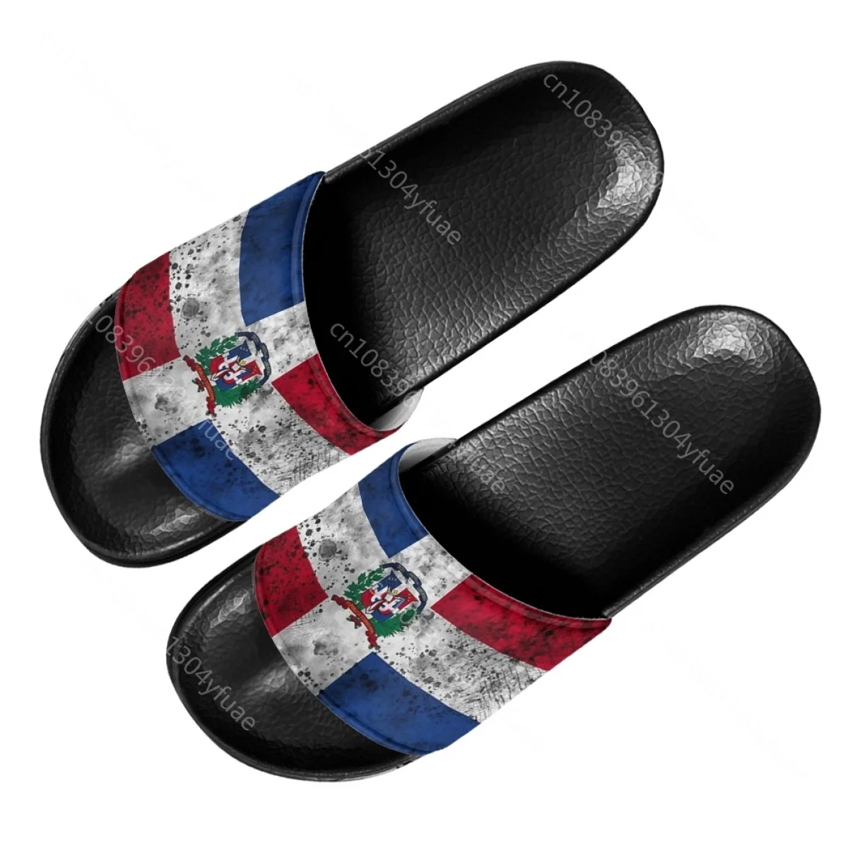 Dominican Republic Flag Comfortable Outdoor Sandals Black Soft Fashion Casual Beach Walking Shoes High Quality Hotel Slippers