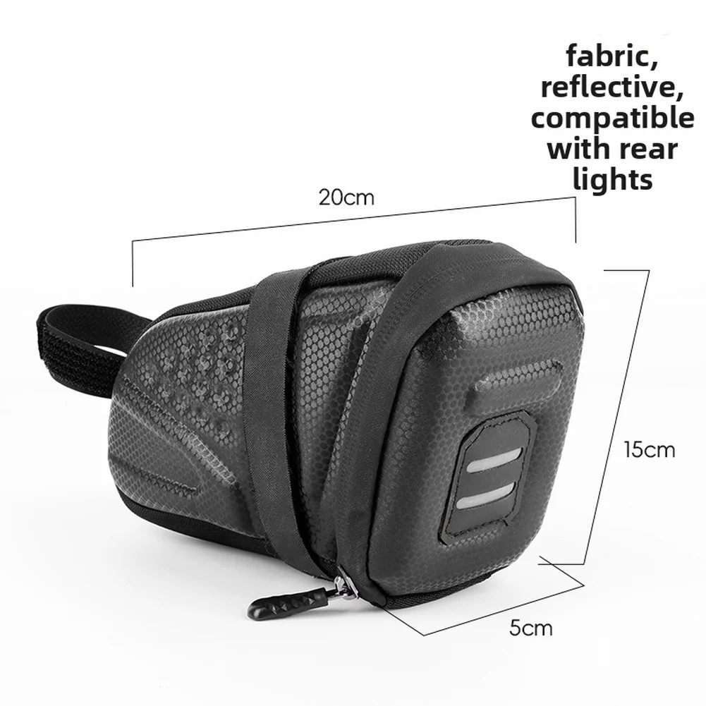 

Hard-Shell EVA Waterproof Saddle Bag for Bicycles Designed for Road and Mountain Bike Use with Protective Outer Layer