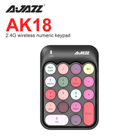 Ajazz Ak18 2.4G Wireless Numeric Keyboard Chocolate Pbt Keycap Keyboard Dedicated to Finance And Accounting Mini Keyboard