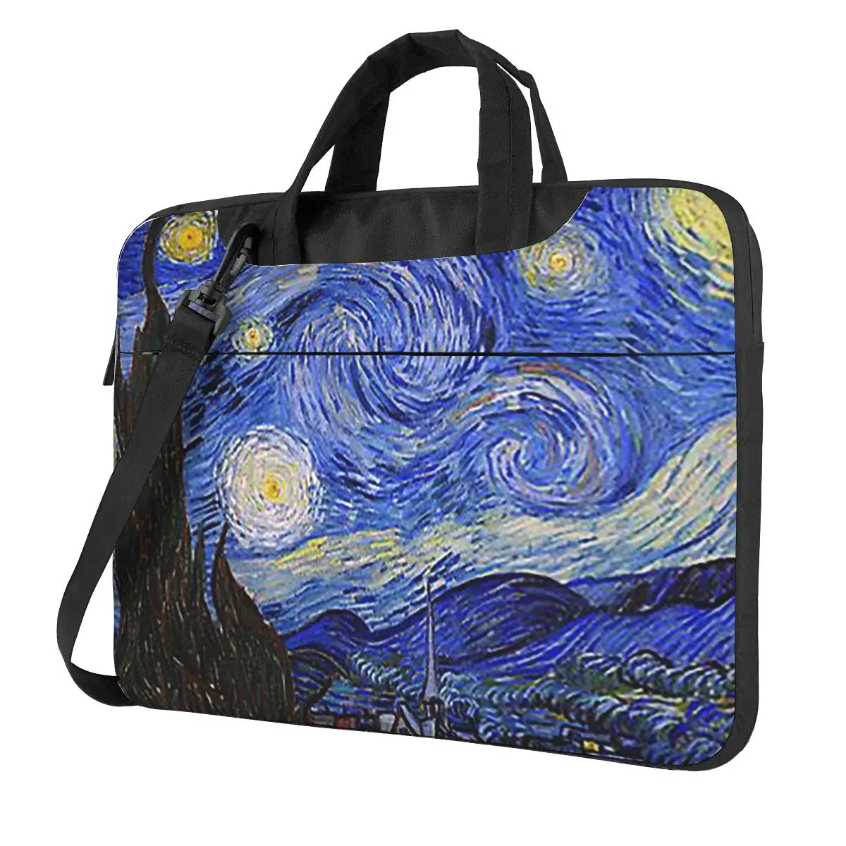 The Starry Night By Vincent Van Gogh Crossbody Laptop Bag Case  Resistant Protective Notebook Pouch for Macbook Pro Lenovo