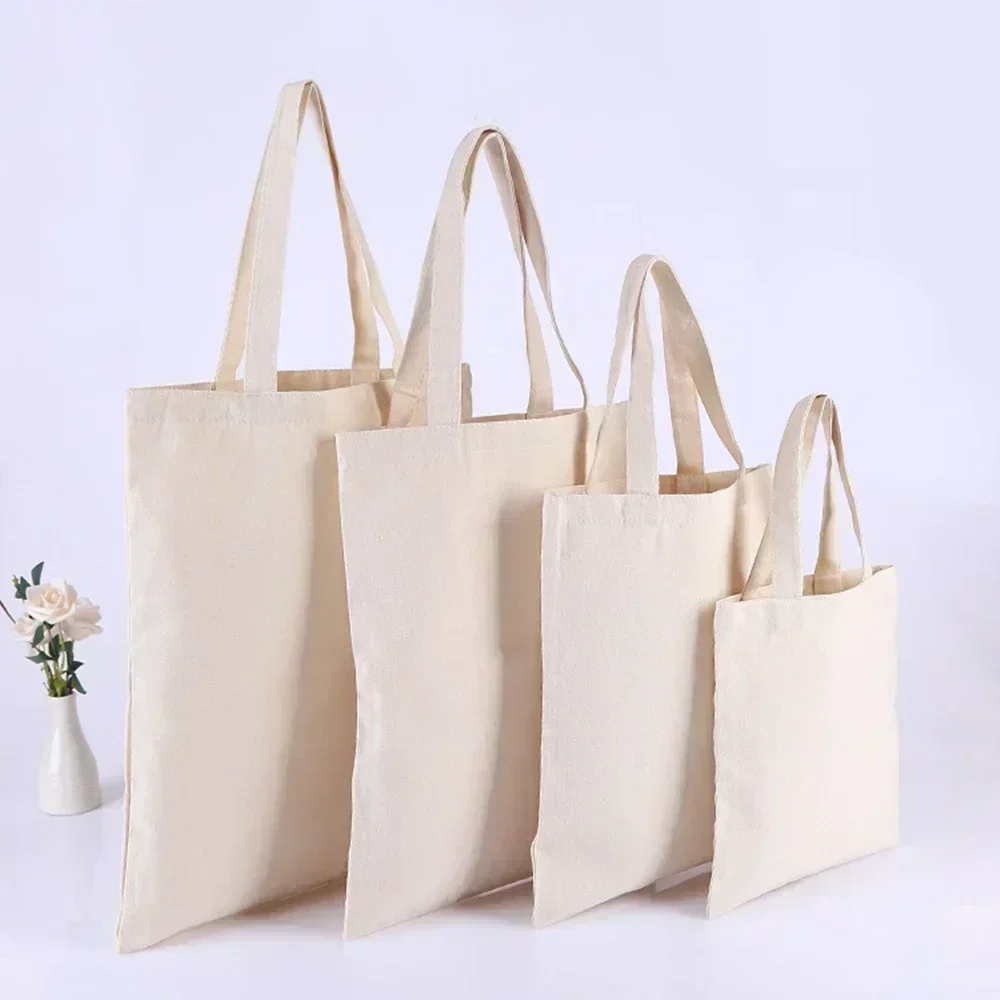 Bolsas tote de algodão natural pw6, bolsas de algodão simples, bolsas de ombro de algodão, impressão de logotipo de tamanho personalizado aceita