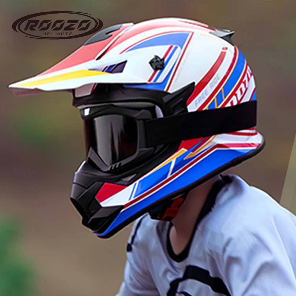 

Child Motocross Helmet with Goggles and Gloves Off-Road Children's Helmet for ATVs UTVs Dirt Bikes Quads Trail Riding Go Kart