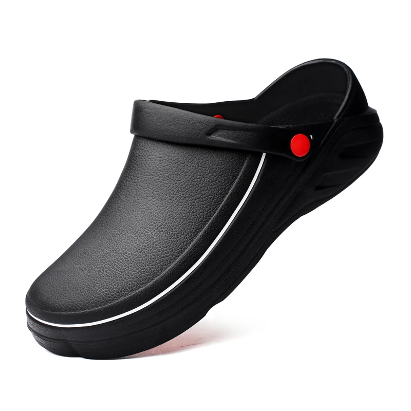 Men Women Anti-Skid Chef Shoes Clogs Garden Shoes Nurse Medical Rubber Sandals Kitchen Working Cooking Anti-skid Big Size 47 48