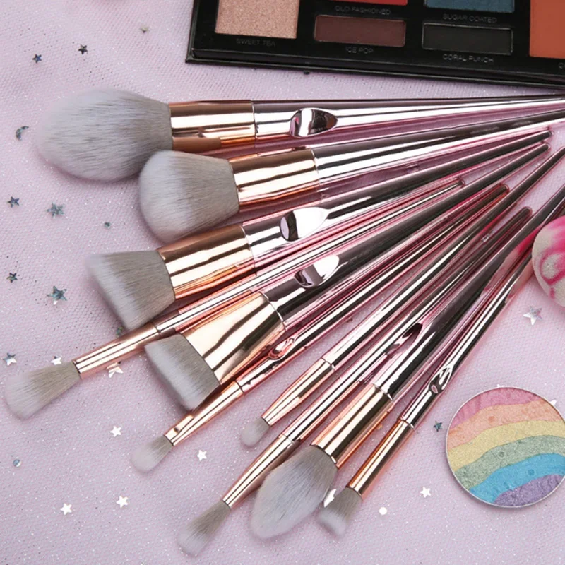 10 teile/satz Champagner Make-Up Pinsel Set für Kosmetische Foundation Puder Erröten Lidschatten Kabuki Blending Make-Up Pinsel Schönheit Werkzeug