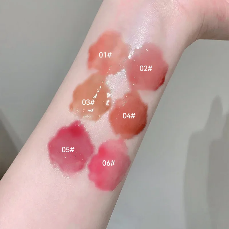 Kakashow Spiegel Waterige Lipgloss Ijzeren Borstelkop Jelly Lipgloss Hydraterende Lip Tint Lippenstift Natuur Naakt Lippen Make-Up Cosmetica