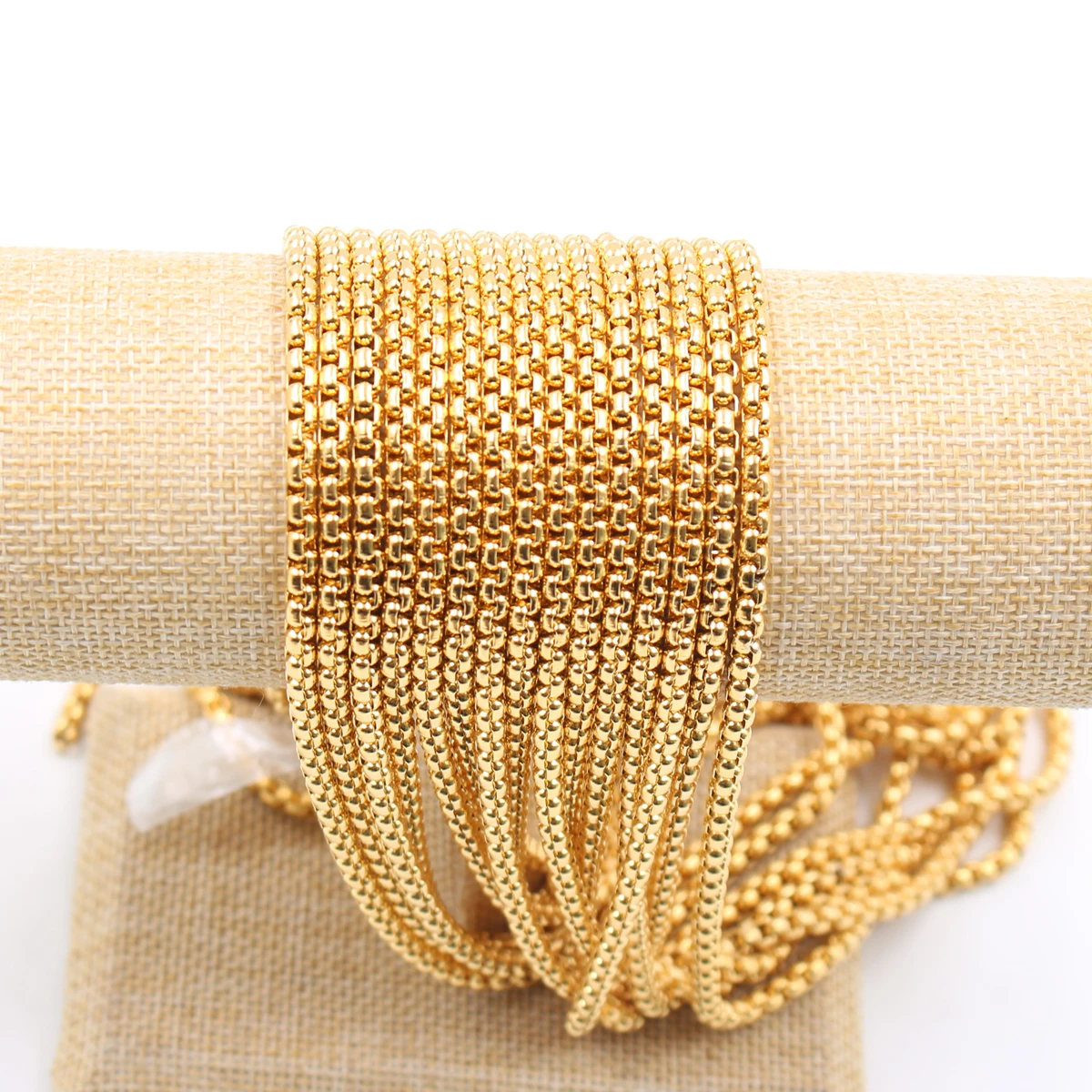 5meter Lot 3mm Square Box Rolo Chain Stainless Steel Jewelry Findings Chains Marking DIY Necklace In Bulk