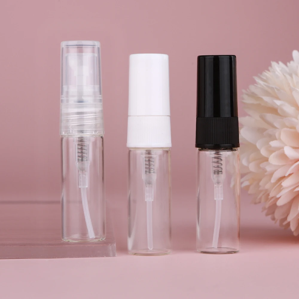 

50/100 шт. 3 мл Простые прозрачные стеклянные флаконы для косметики, дорожные портативные распылители для парфюмерии