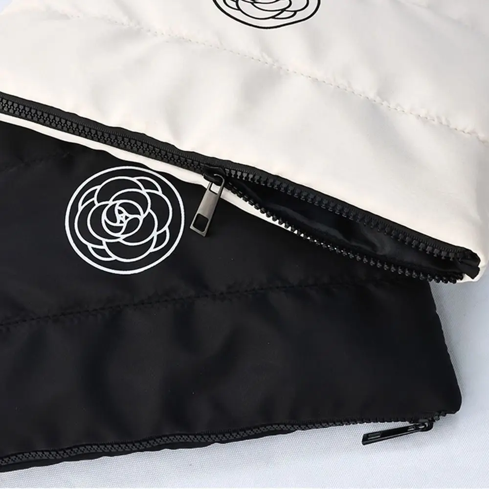 New Cotton Floral Portable Makeup Bag Solid Color Quilted Travel Toiletry Bag Large capacity Cosmetic Storage Bag