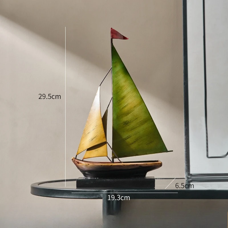Creative Sailboat Model Ornament, Luxury Decor for Living Room TV Cabinet Bar Office Desk Decoration Home Decoration Accessories - view 5