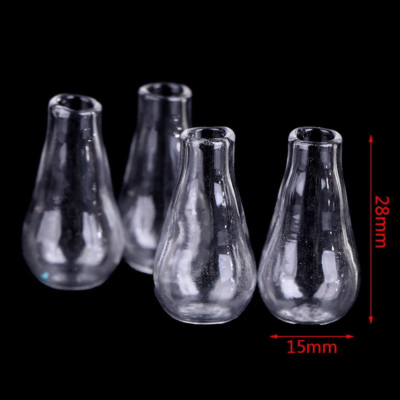 2Pcs 1:12 Dollhouse Miniatures Glass Vase Model Doll House Accessories Decor Toy