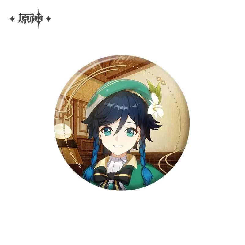 Genshin Impact Official Cosplay Venti Zhongli Raiden Shogun The Road Home Series Badge Group Photo Card Keychain Surroundings
