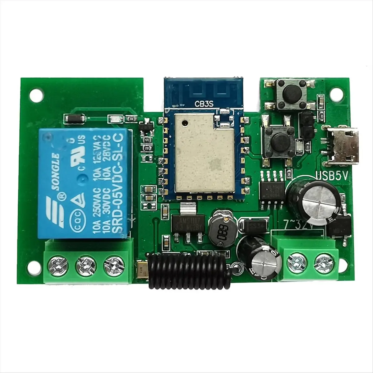 

SWXF Tuya WIFI Smart Switch Controller Gate Garage Door Opener 1CH 7-32V TimerInching Self-Locking Relay Module