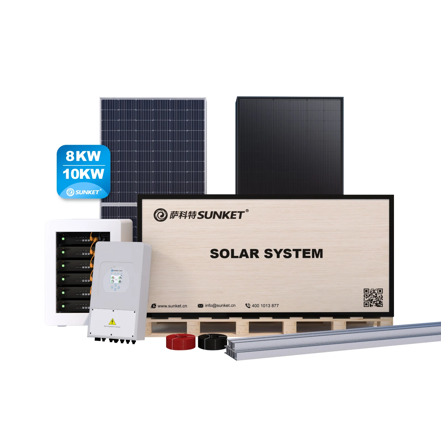 SUNKET solar system 20kw complete solar panels 5000watt 5kw Storage Energy Solar Power System with lithium battery