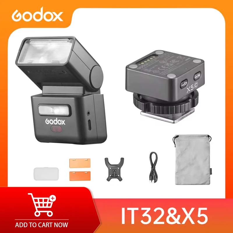 Godox iT32 iFlash TTL + X5 HSS 2.4G Trigger Magnetic Detachable USB-C Speedlite for Canon/Nikon/Sony/Fuji/Olympus/Leica