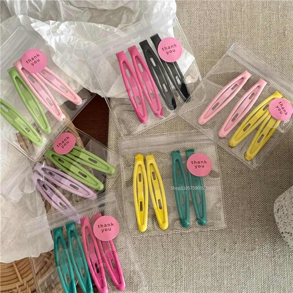 4Pcs Cute Colorful Oil Drop BB Clip Set Broken Hair Bangs Clip Basic Face Wash Makeup Hairpin Edge Clip Hair Accessories