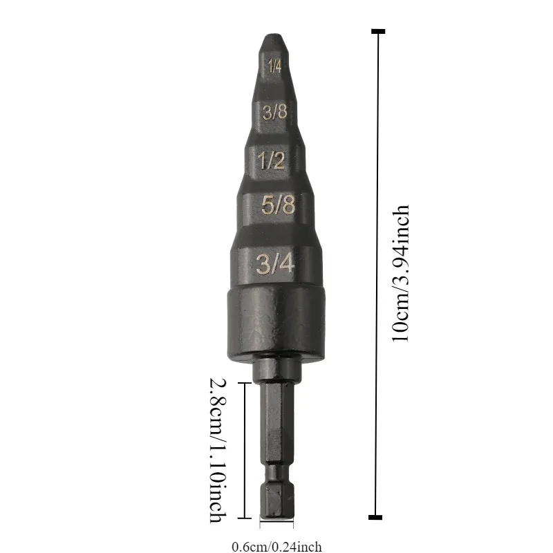 1PC British 5In1 AC Copper Pipe Expander Swaging Drill Bit Tube Swage Tool for Soft Copper Tubing Measurement