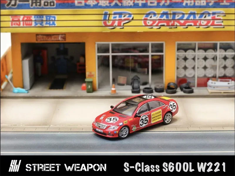 SW 1:64 S-Class S600L W221 Red Pig limited700 Diecast Model Car