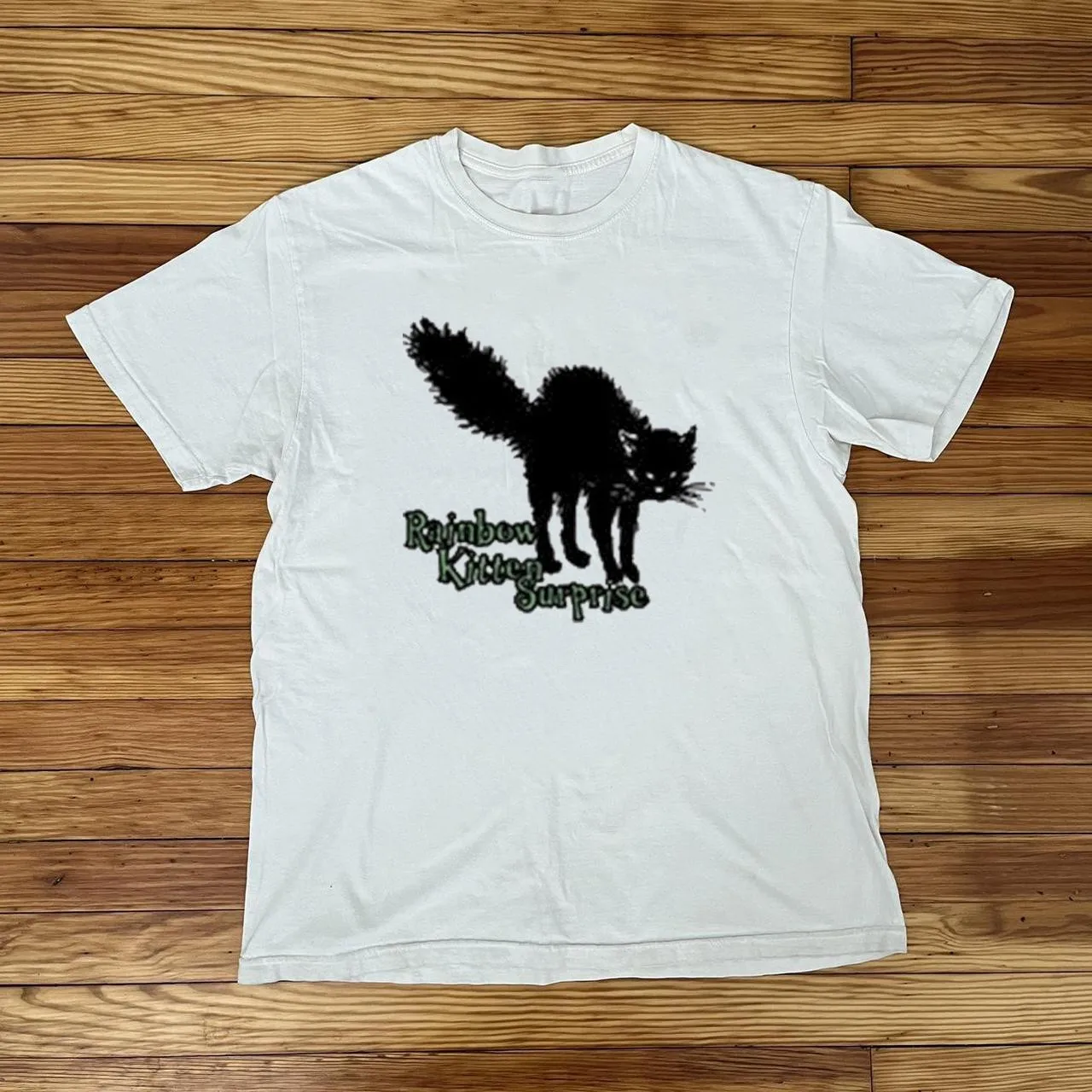 NEW Rainbow kitten surprise Cute Cat White All Size Gift T-Shirt BB415